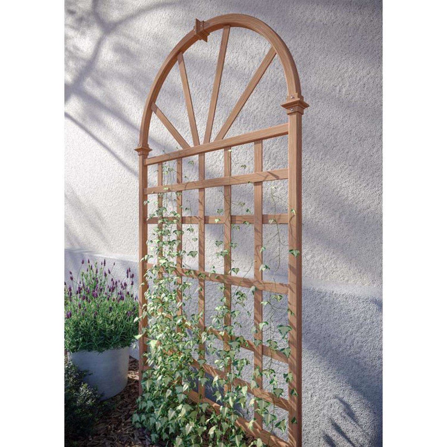  Vita Savannah 77.25 In. H Brown Vinyl Garden Trellis