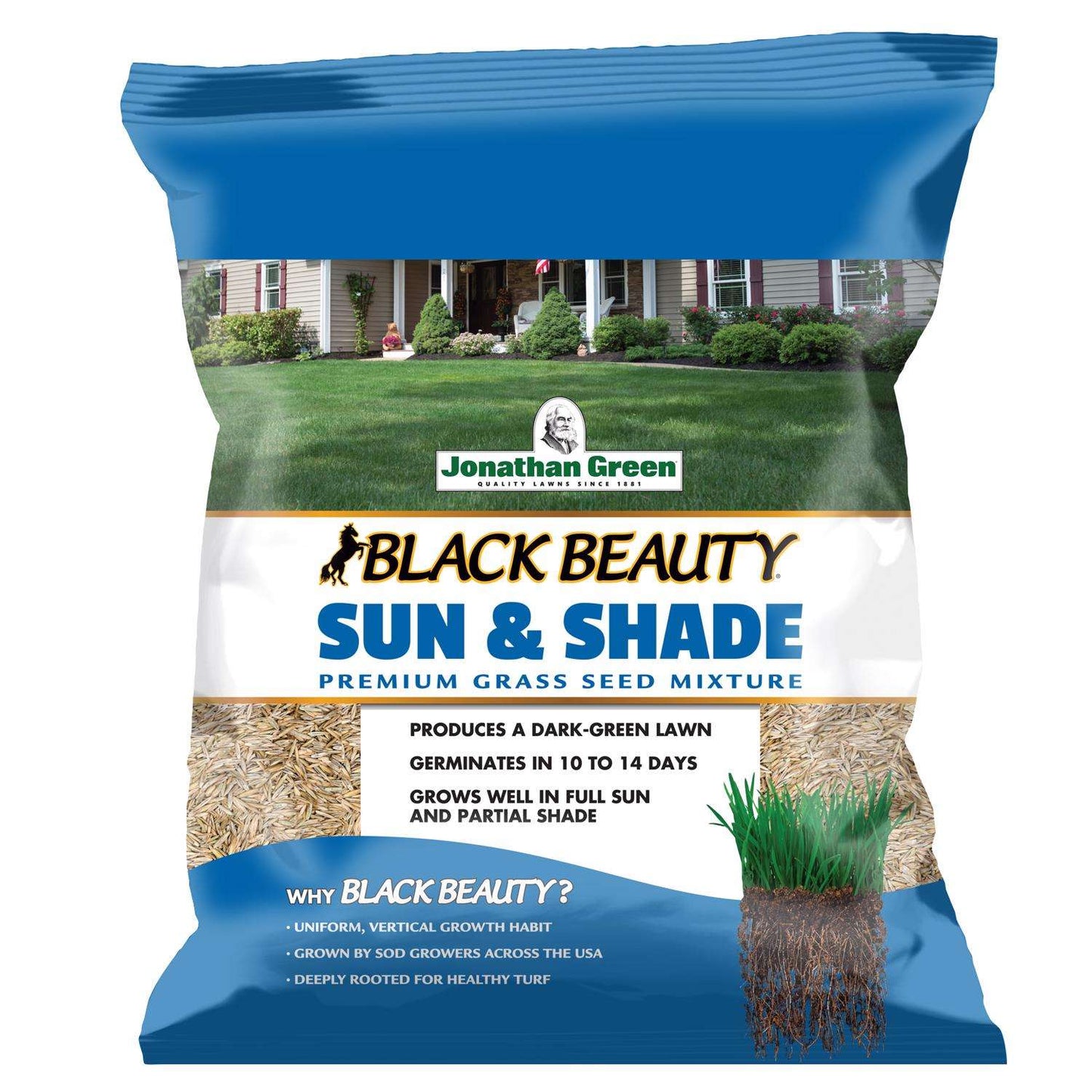  Jonathan Green Black Beauty Sun And Shade Mixed Partial Shade/Sun Grass Seed 3 Lb