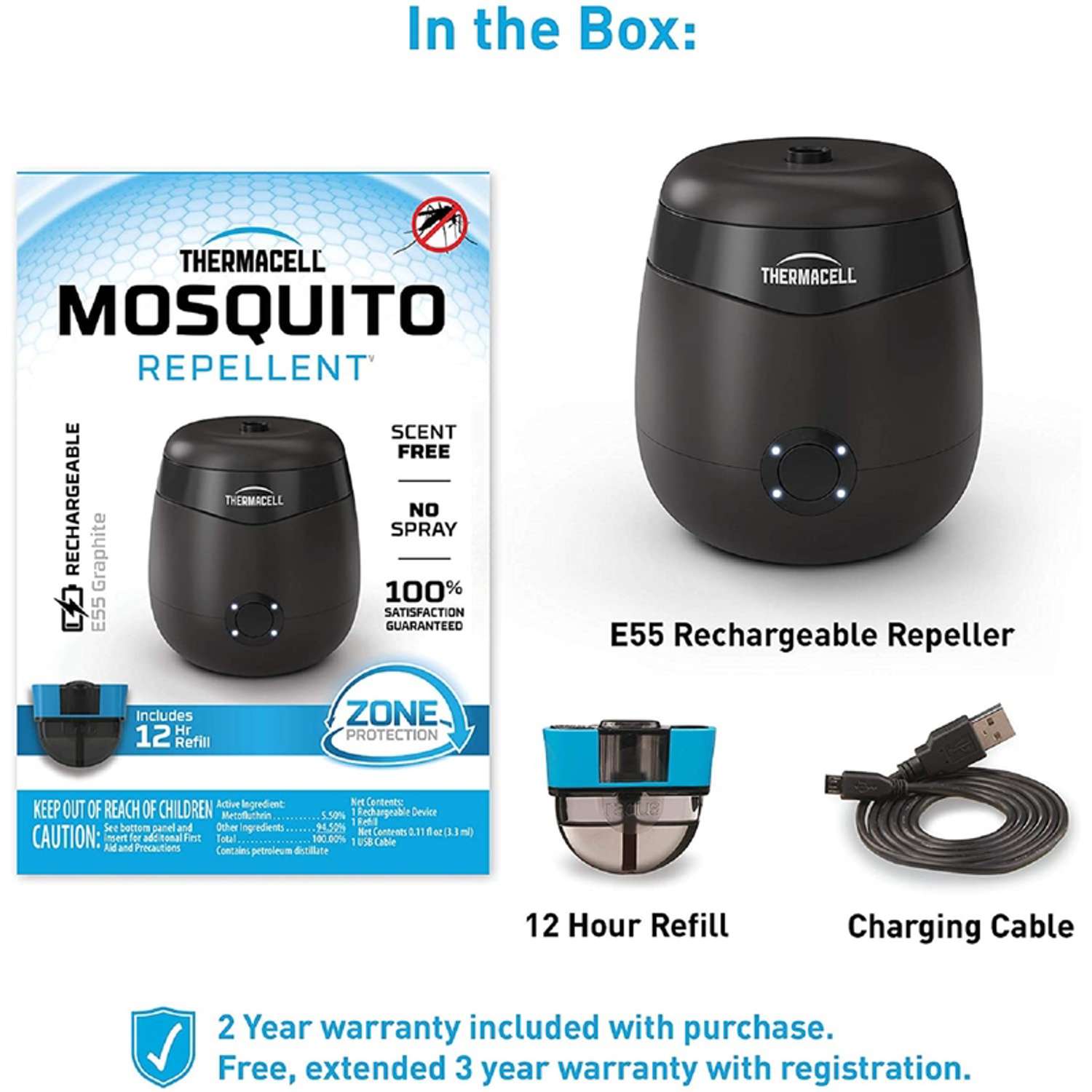  Thermacell Rechargeable Insect Repellent Device For Mosquitoes/Other Flying Insects