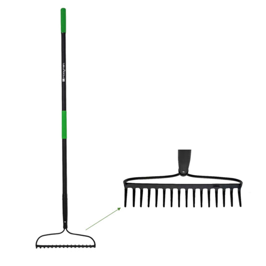  Hooyman 66.25 In. 16 Tine Steel Bow Rake Fiberglass Handle