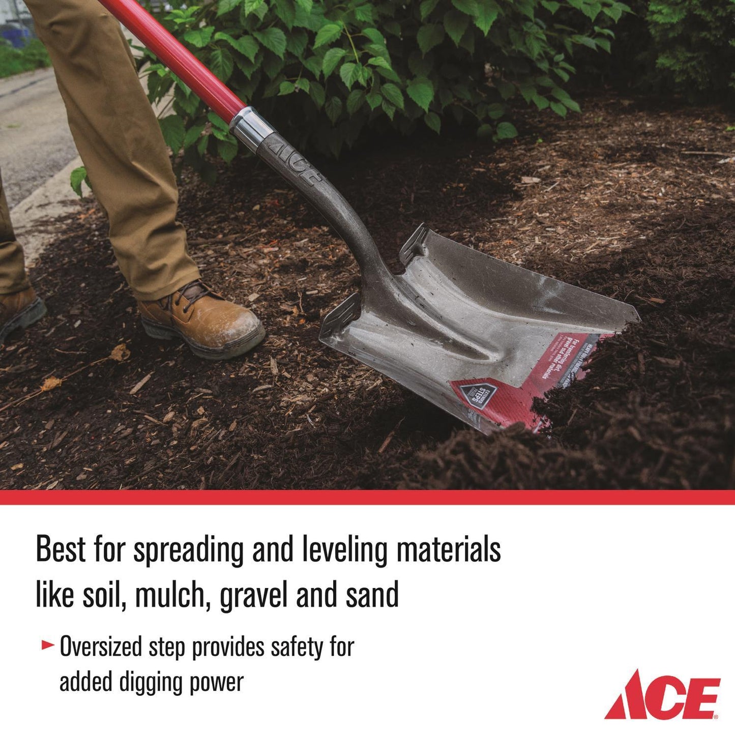  Ace 58 In. Steel Square Transfer Shovel Fiberglass Handle