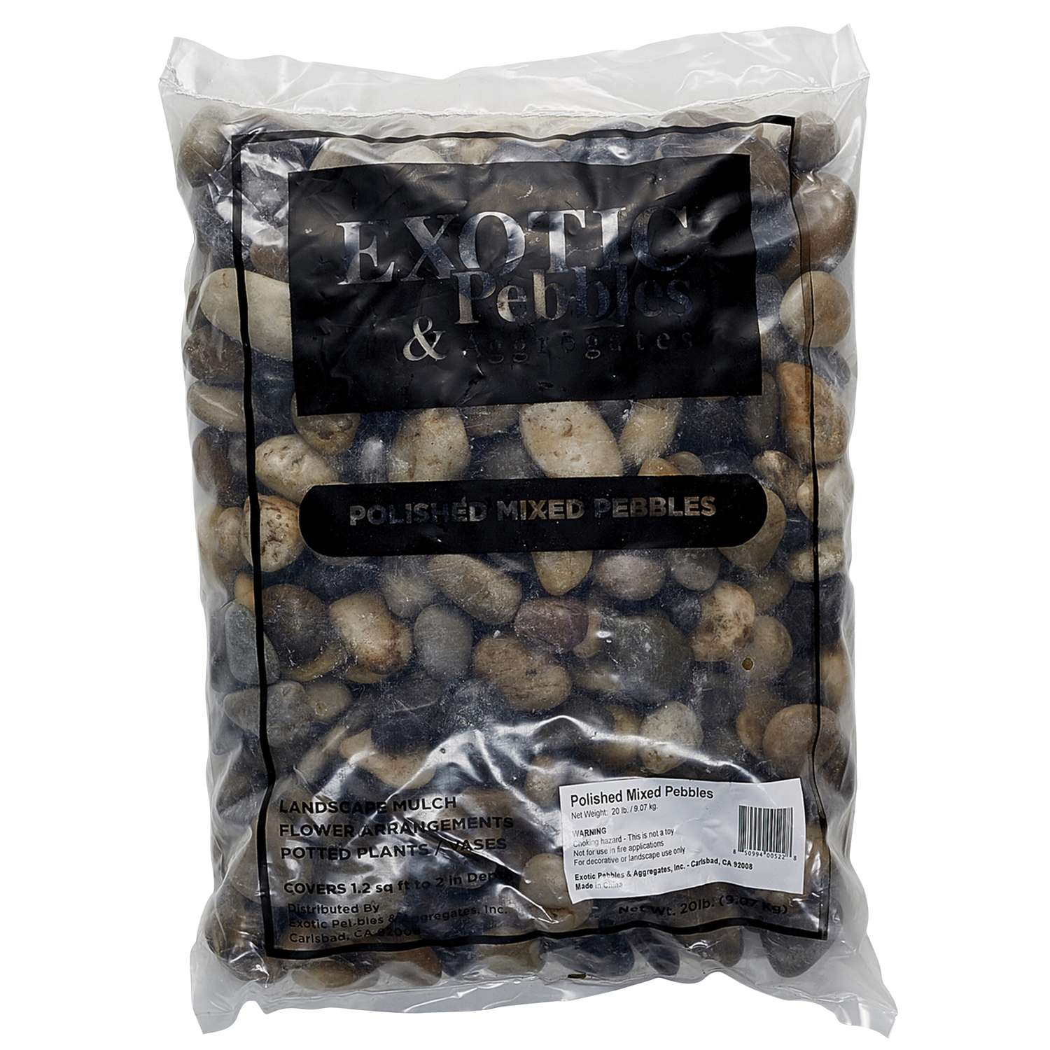 Exotic Pebbles And Glass Multicolored Polished Deco Pebbles 20 Lb