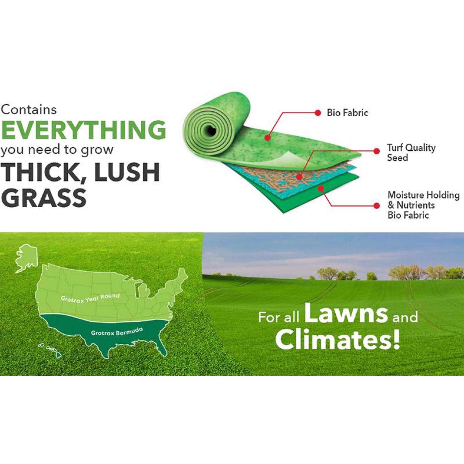  GrowTrax Big Roll Tall Fescue Grass Sun Or Shade Grass Seed Blanket