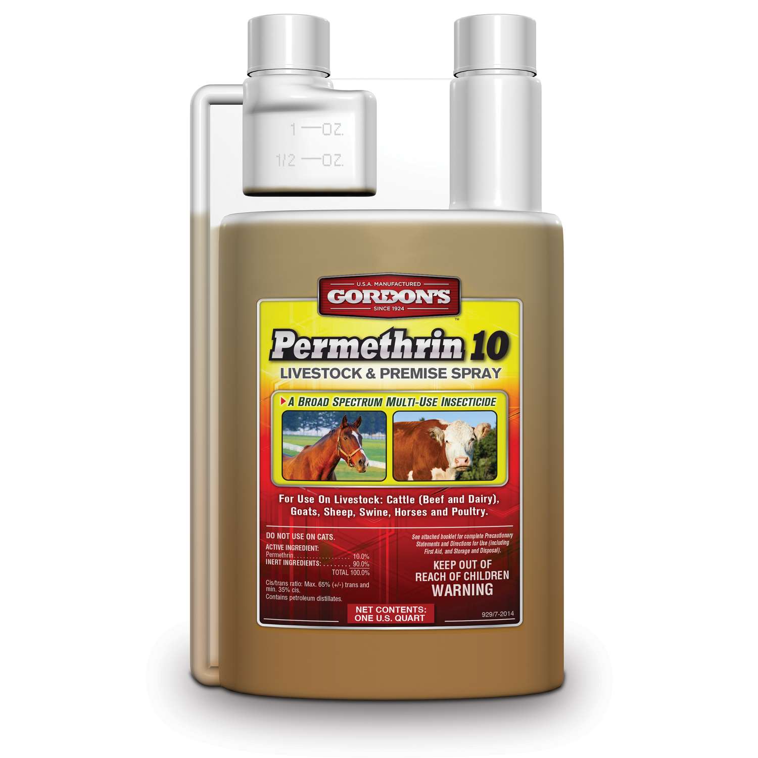  Gordon's Permethrin 10 Livestock & Premise Spray Insect Killer Liquid Concentrate 32 Oz