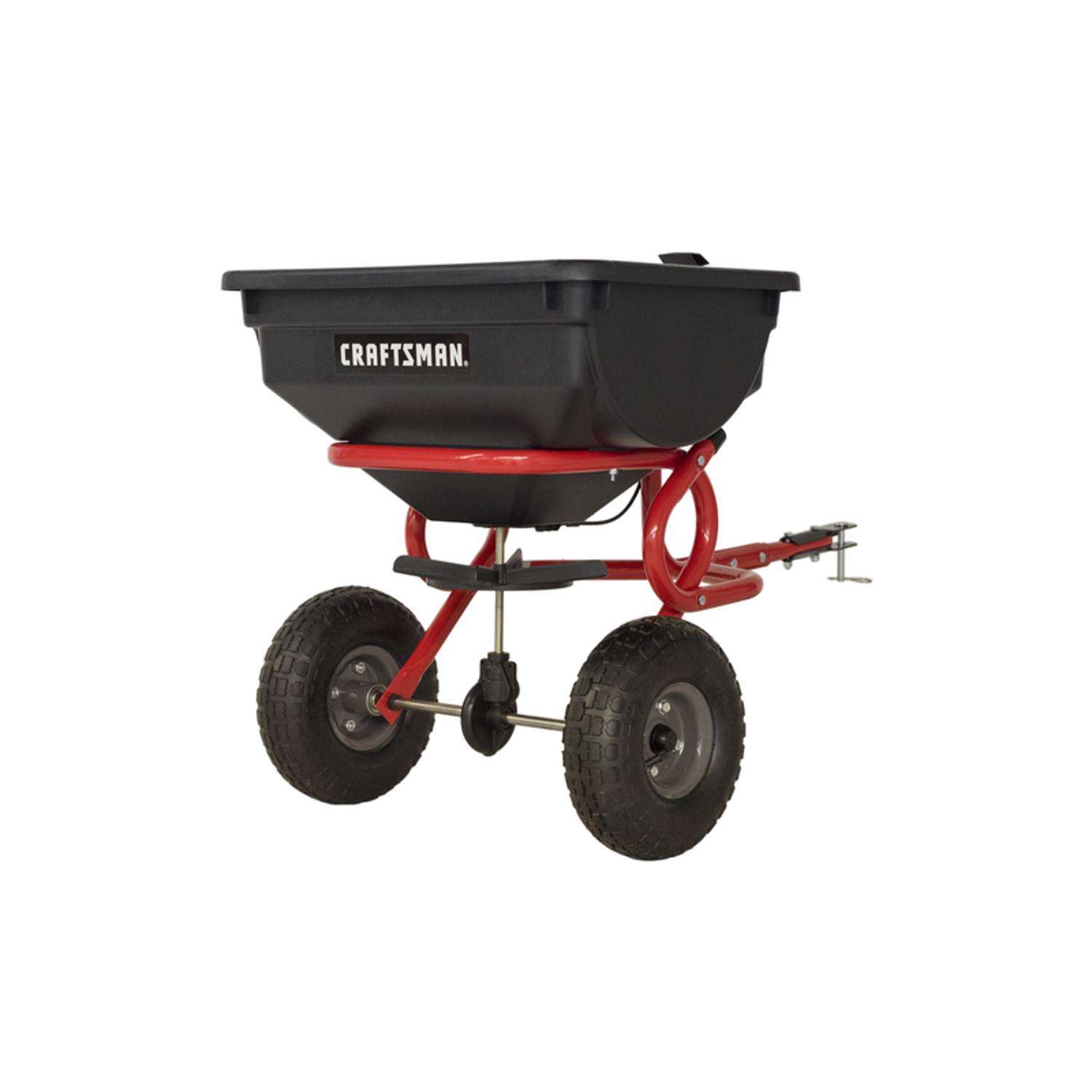  Craftsman Broadcast Tow Behind Seeder/Spreader For Fertilizer/Ice Melt/Seed 85 Lb