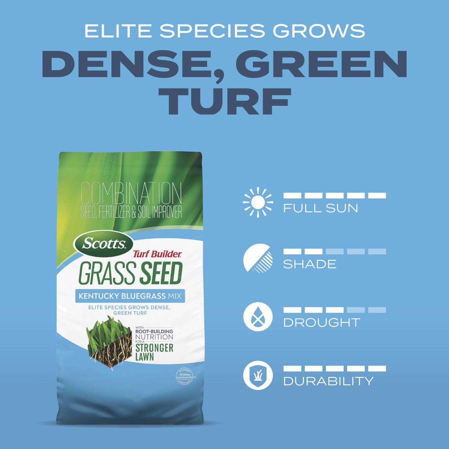  Scotts Turf Builder Kentucky Bluegrass Sun Or Shade Fertilizer/Seed/Soil Improver 5.6 Lb