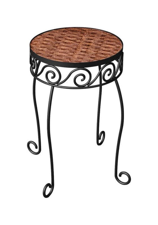  Panacea 16-1/2 In. H Brown Steel/Wicker Plant Stand