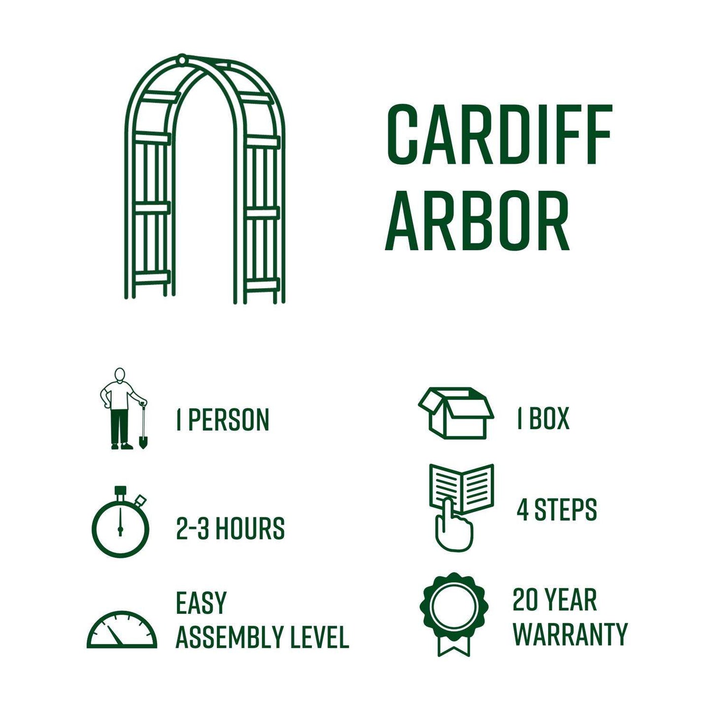  Vita Cardiff 83.75 In. H White Vinyl Arbor