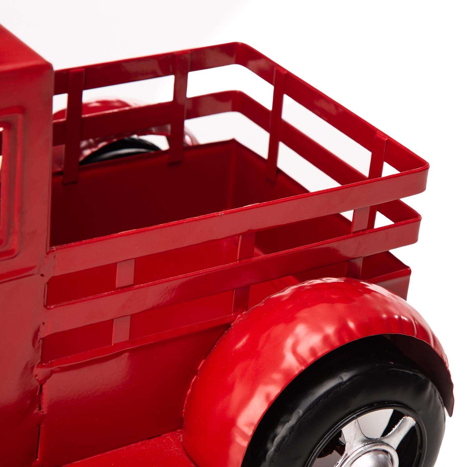  Glitzhome 9.25 In. H Red Iron/Plastic Plant Stand