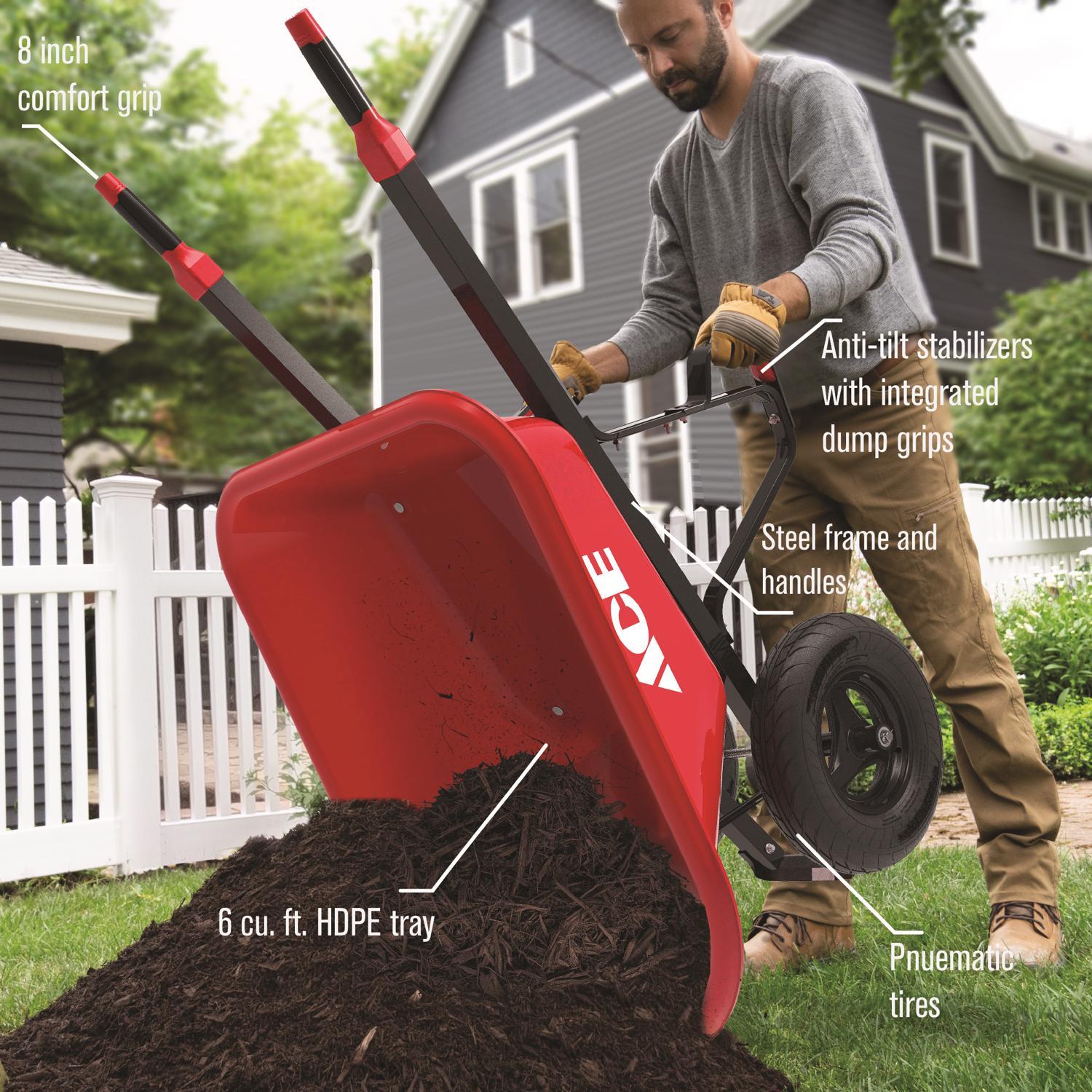  Ace HDPE Wheelbarrow 6 Cu Ft