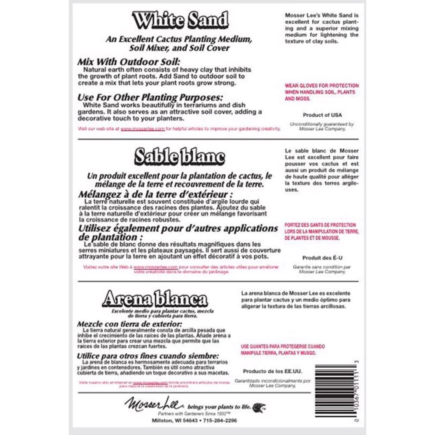  Mosser Lee White Sand Soil Cover 5 Lb