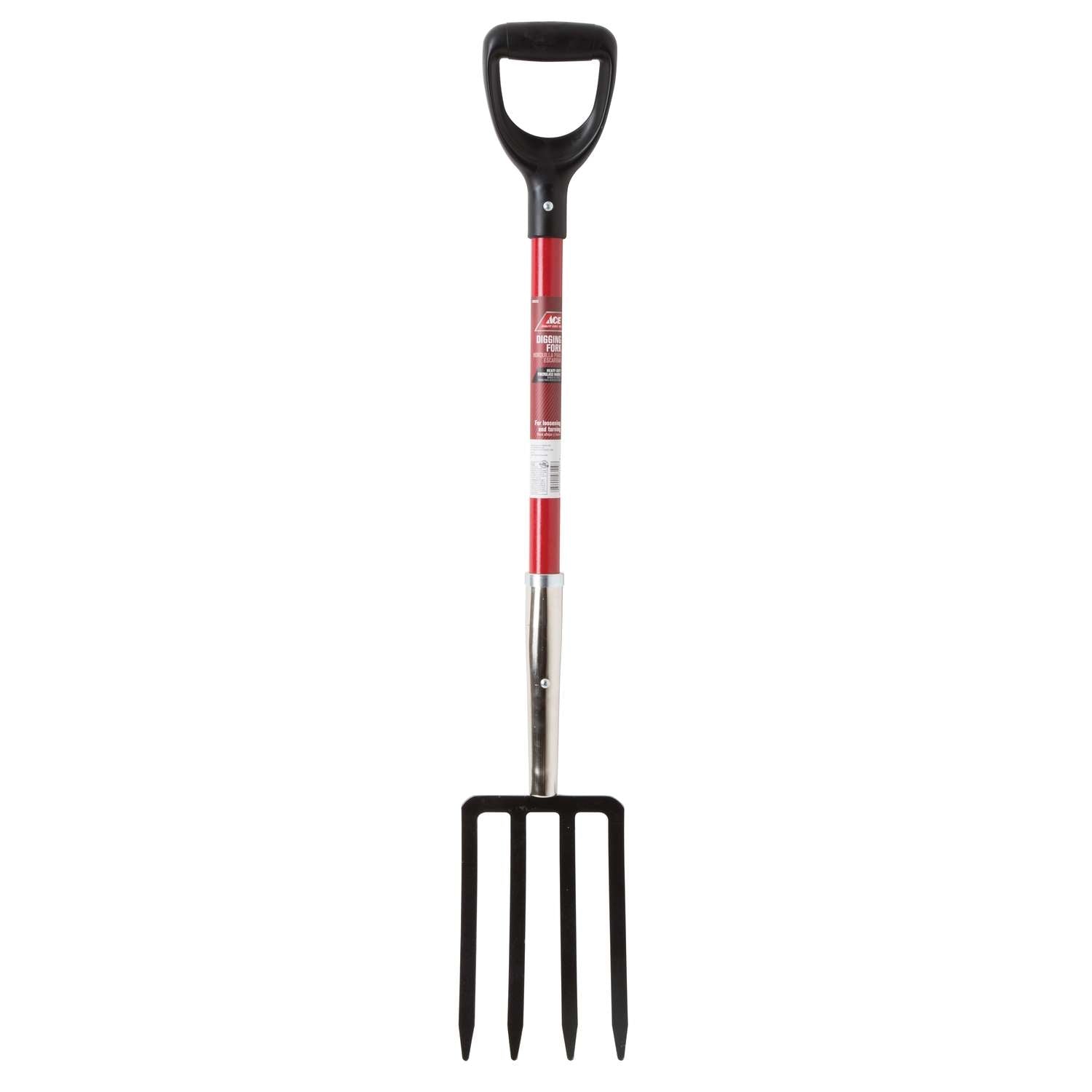  Ace 4 Tine Steel Spading Fork 30 In. Fiberglass Handle