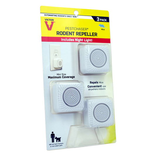  Victor PestChaser Plug-In Electronic Pest Repeller For Rodents 3 Pk