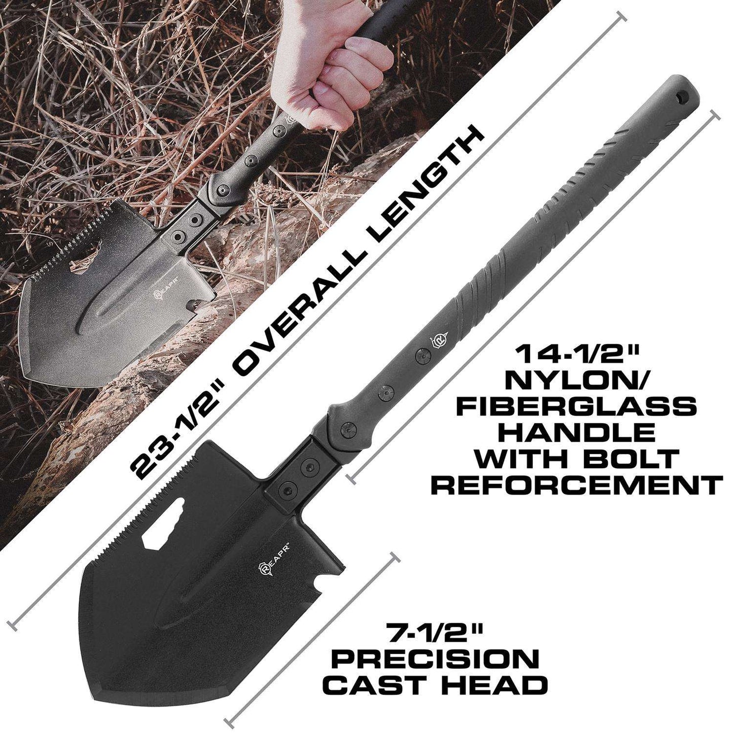  REAPR 23.5 In. Stainless Steel V-Shaped Shovel Fiberglass Handle