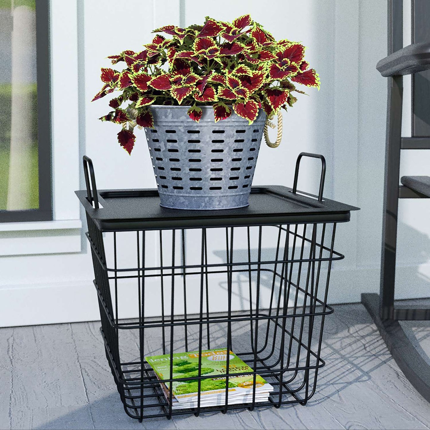  Panacea 14 In. H Black Steel Plant Stand