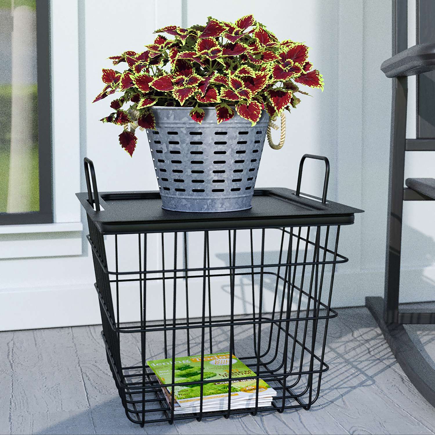  Panacea 14 In. H Black Steel Plant Stand