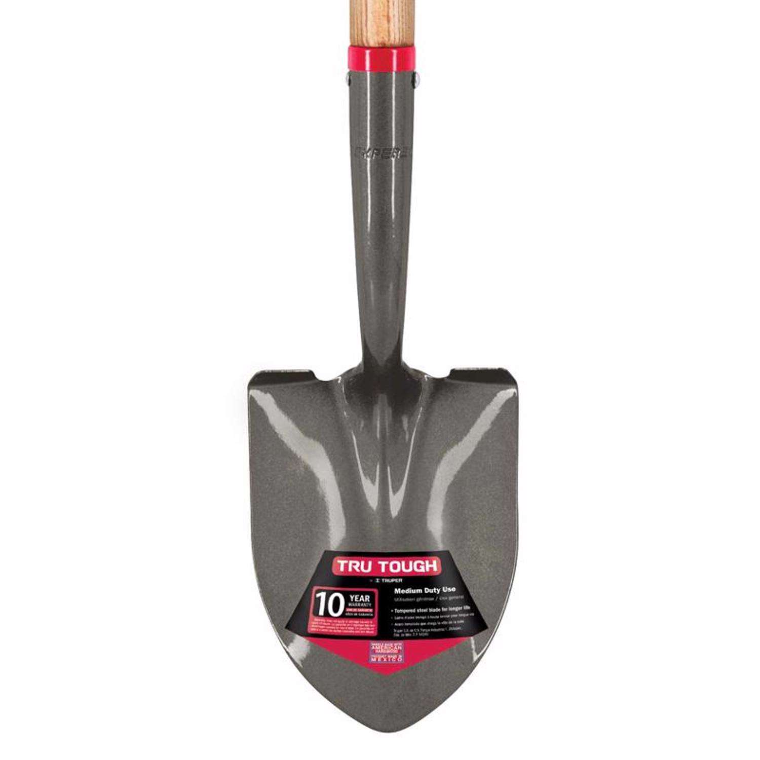  Truper Tru-Tough 27 In. Steel Round Utility Shovel Wood Handle