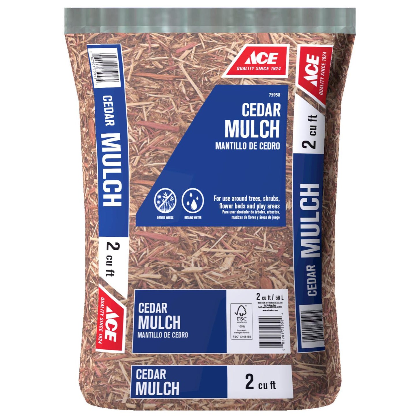  Ace Brown Cedar Mulch 2 Cu Ft
