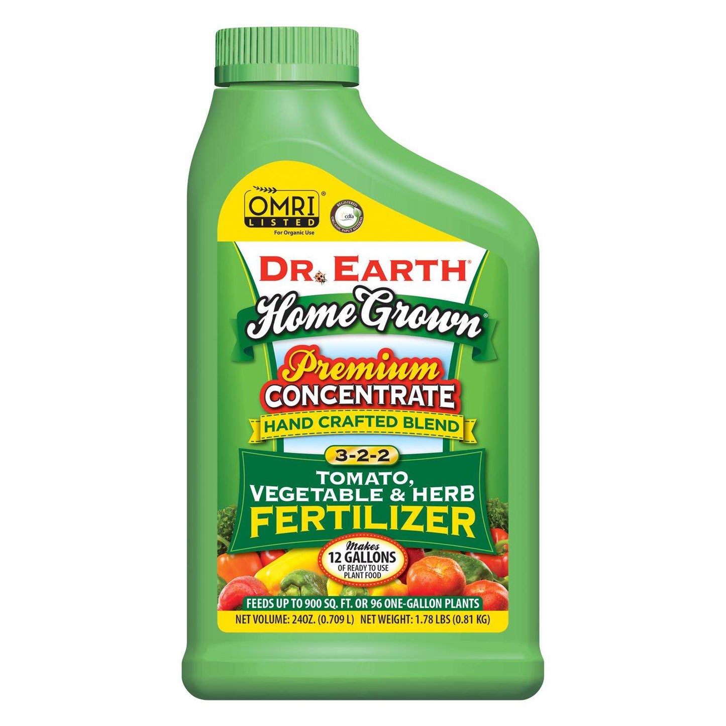  Dr. Earth Home Grown Organic Fruits/Vegetables 3-2-2 Plant Fertilizer 24 Oz
