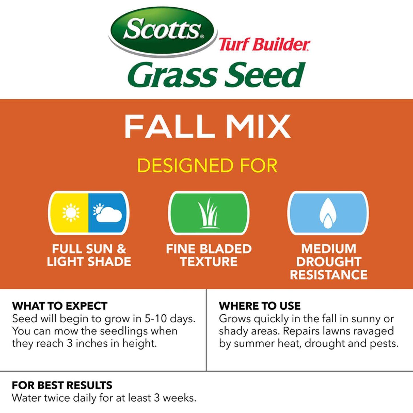  Scotts Turf Builder Mixed Sun Or Shade Grass Seed 3 Lb