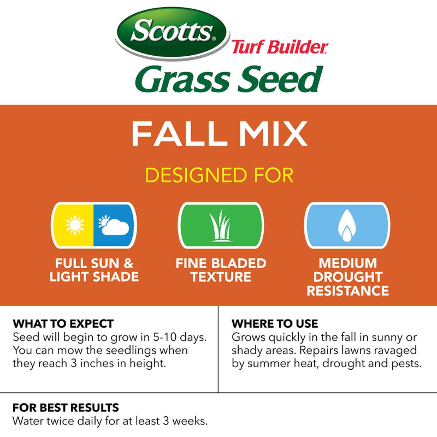  Scotts Turf Builder Mixed Sun Or Shade Grass Seed 3 Lb