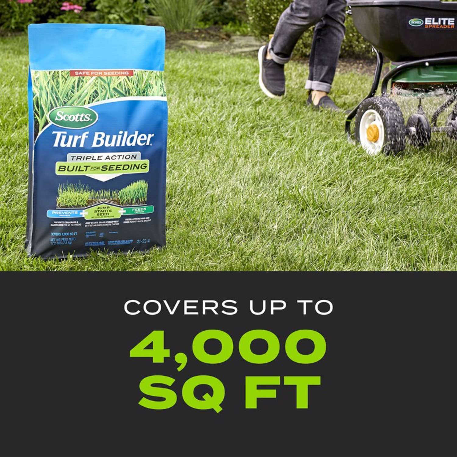  Scotts Turf Builder Pre Emergent Preventer & Fertilizer Lawn Fertilizer For All Grasses 4000 Sq Ft