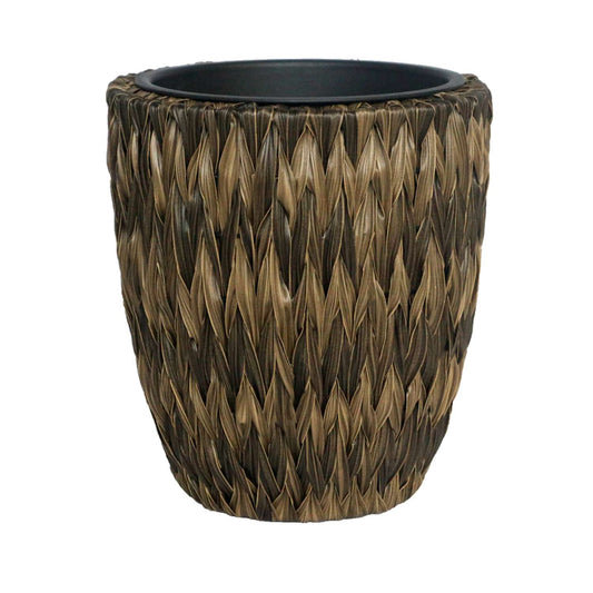  Infinity 16.5 In. H X 15 In. D PP Plastic Twisted Banana Leaf Planter Brown