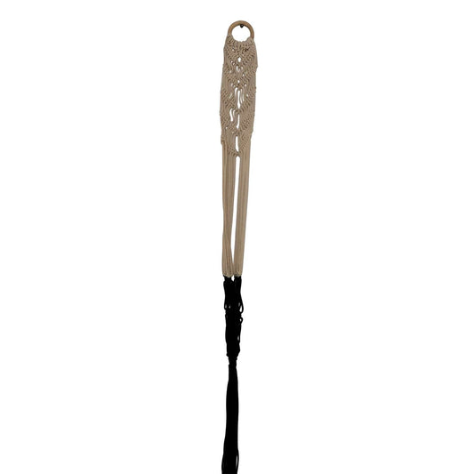  Primitive Planters Black/Cream Macrame 48 In. H Hammock Plant Hanger 1 Pk