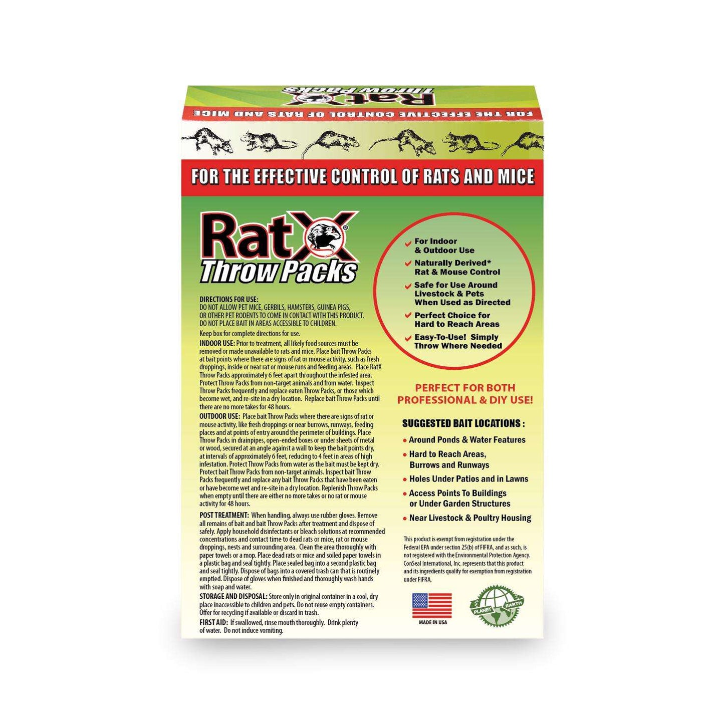  RatX Non-Toxic Bait Pellet Throw Pack For Mice And Rats 6 Pk