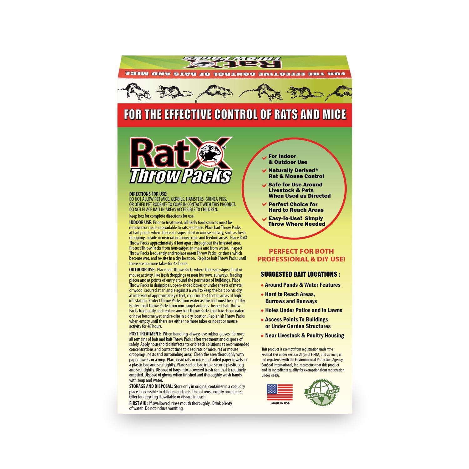  RatX Non-Toxic Bait Pellet Throw Pack For Mice And Rats 6 Pk