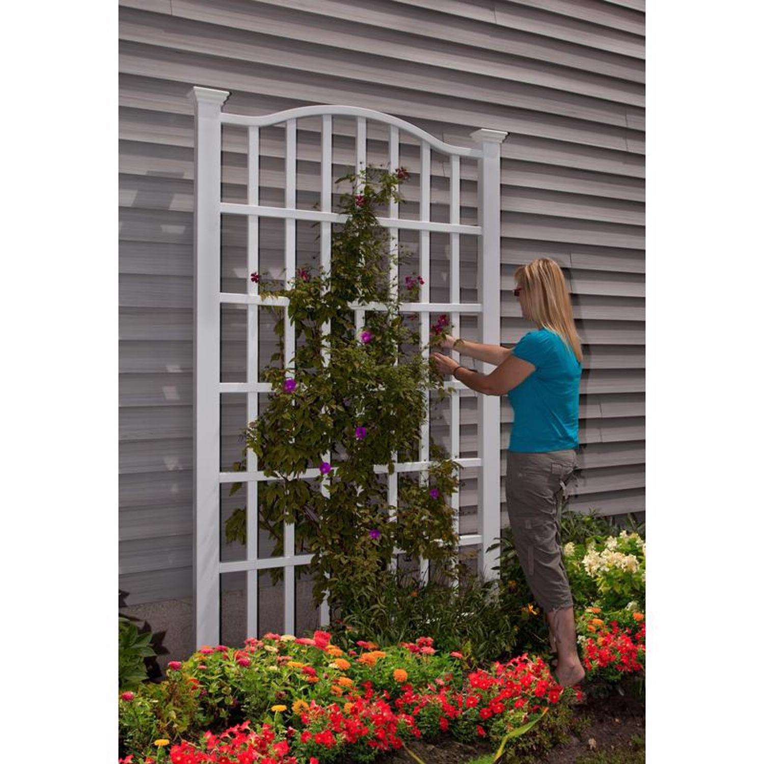  Vita Grande 96 In. H White Vinyl Garden Trellis