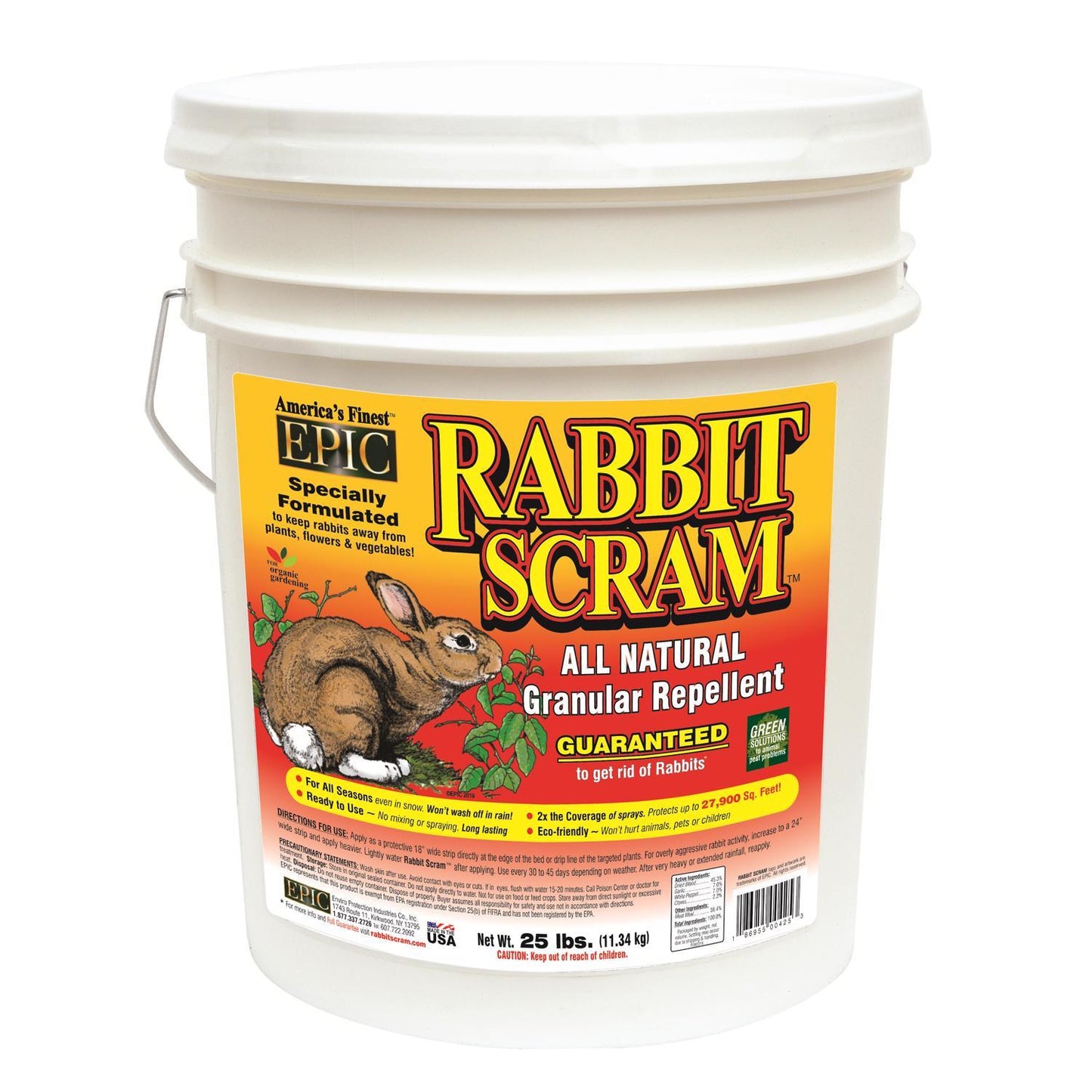  Epic Products Rabbit Scram Animal Repellent Granules For Rabbits 25 Lb