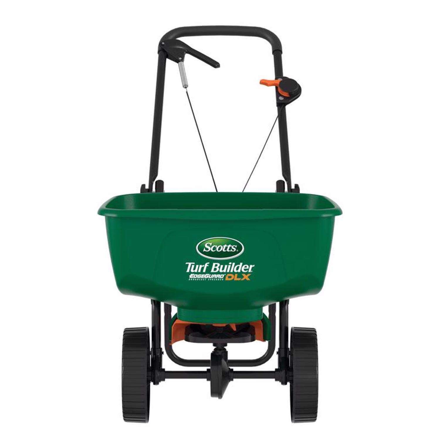  Scotts EdgeGuard DLX 5 Ft. W Broadcast Push Spreader For Fertilizer/Ice Melt/Seed 60 Lb