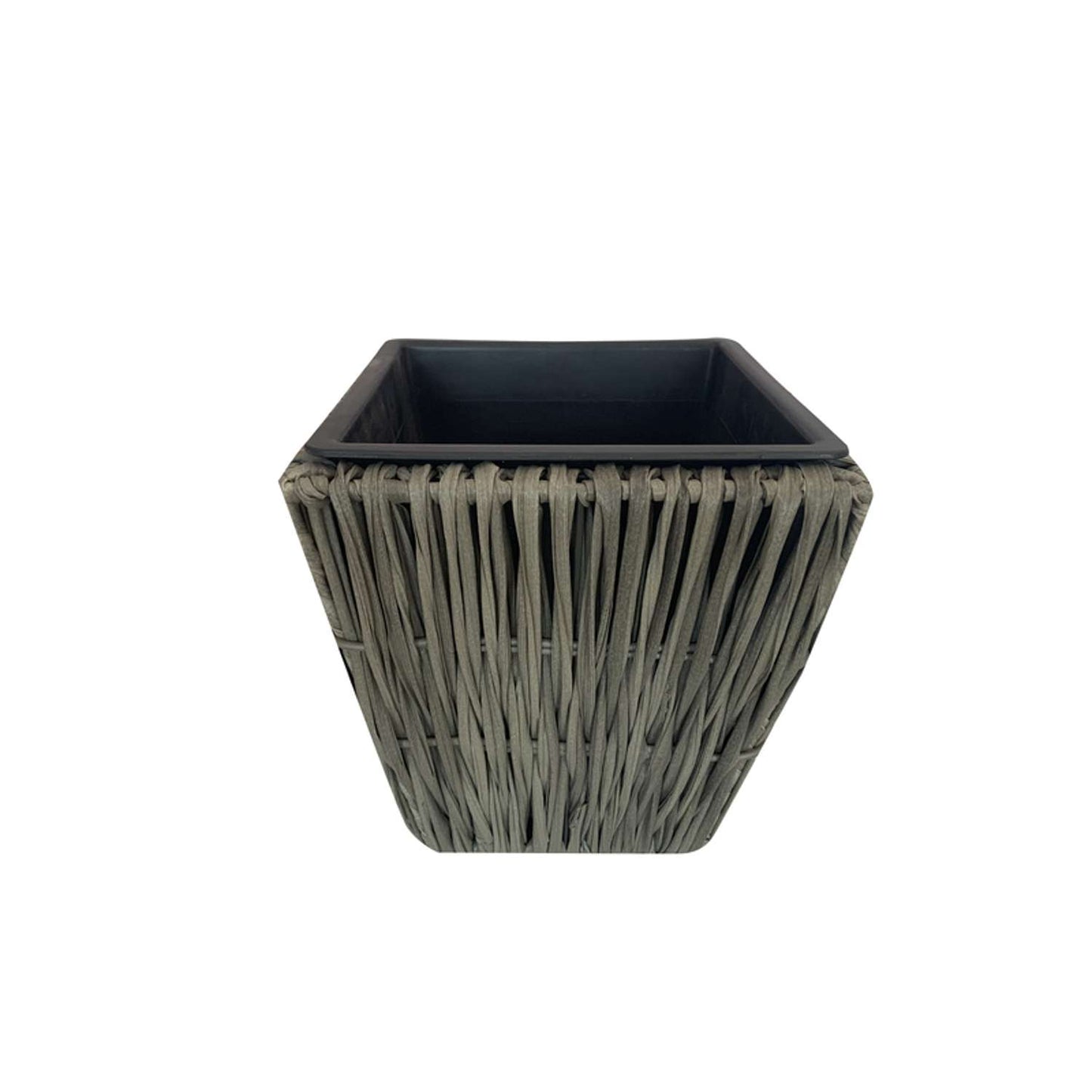  Infinity 11 In. H X 11 In. W X 11 In. D Plastic Wicker Planter Gray