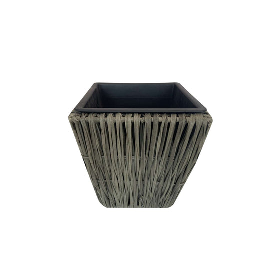  Infinity 11 In. H X 11 In. W X 11 In. D Plastic Wicker Planter Gray