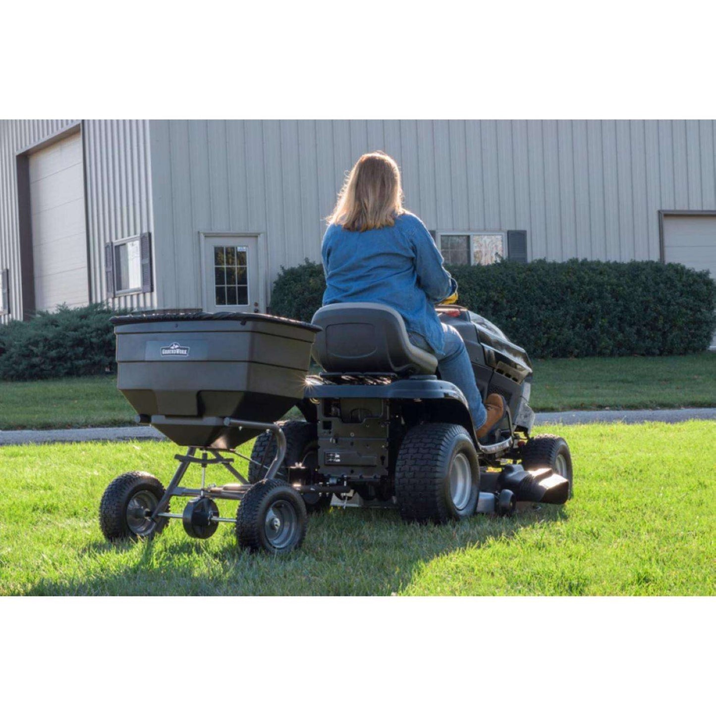  Agri-Fab 12 Ft. W Tow Behind Spreader For Fertilizer/Grass Seed/Ice Melt 185 Lb